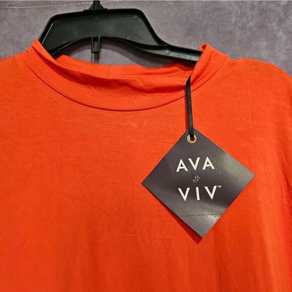 Ava & Viv Sleeveless Mock Neck Cropped Tank – Women’s Size 4X Orange NEW - Picture 3 of 4